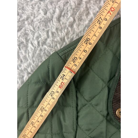 Lands’ End Green Quilted Jacket Women’s M Primaloft Lined Barn Coat - Picture 7 of 10